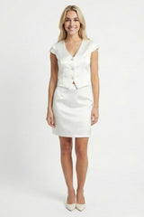 Ivory Elegance Tailored Vest & Skirt Co-Ord Set