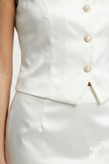 Ivory Elegance Tailored Vest & Skirt Co-Ord Set