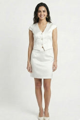 Ivory Elegance Tailored Vest & Skirt Co-Ord Set