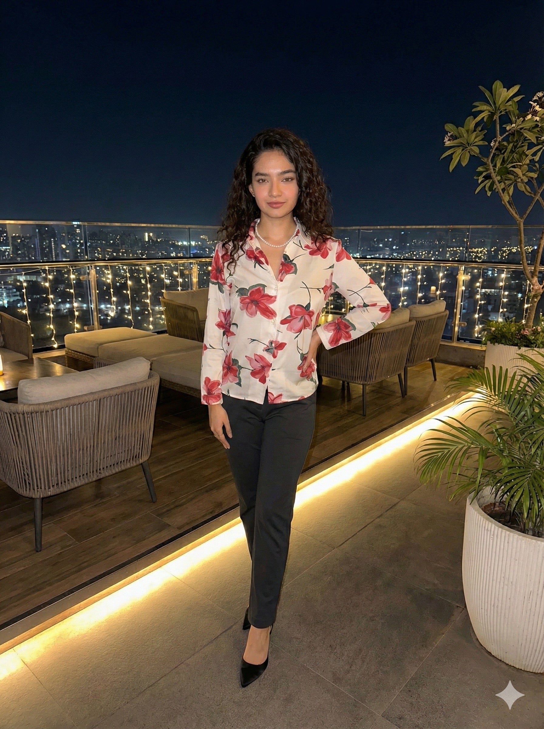 PRINTED FLORAL FULL LENGTH TOP