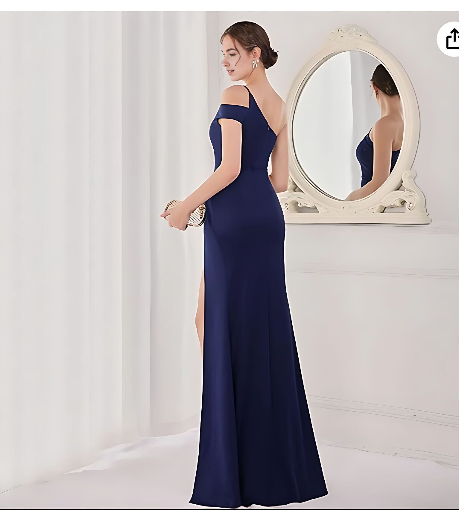 Elegant One-Shoulder Bridesmaid Gown with Side Slit