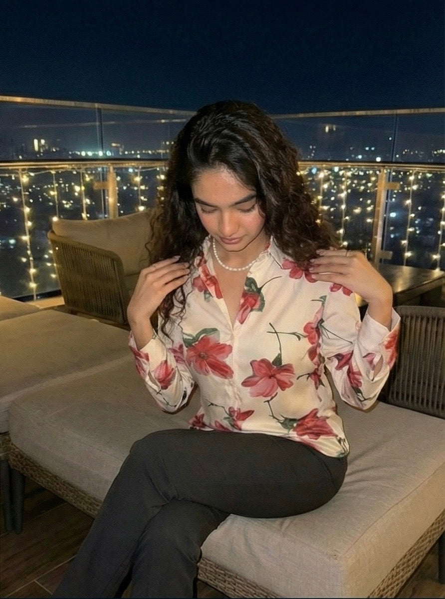 PRINTED FLORAL FULL LENGTH TOP