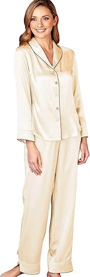 Satin Silk Shirt Collar Long Sleeves Night suit