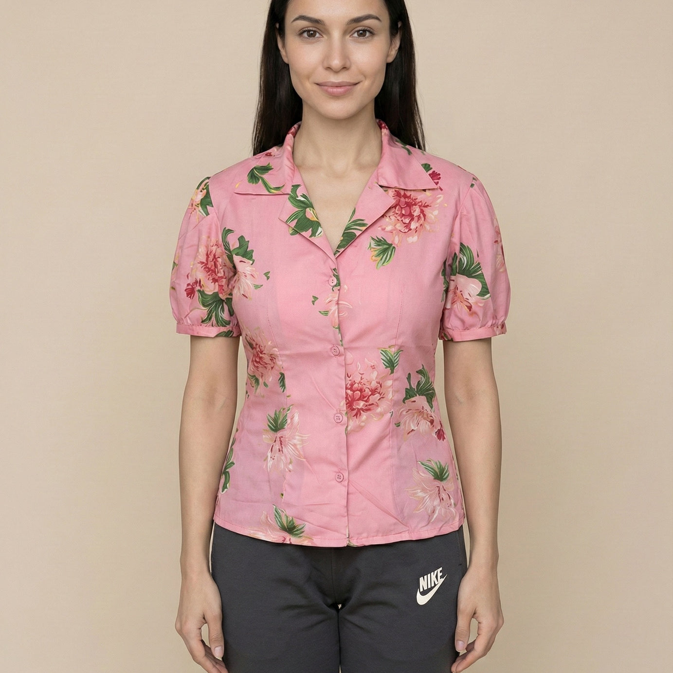 Sequina satin pink Top