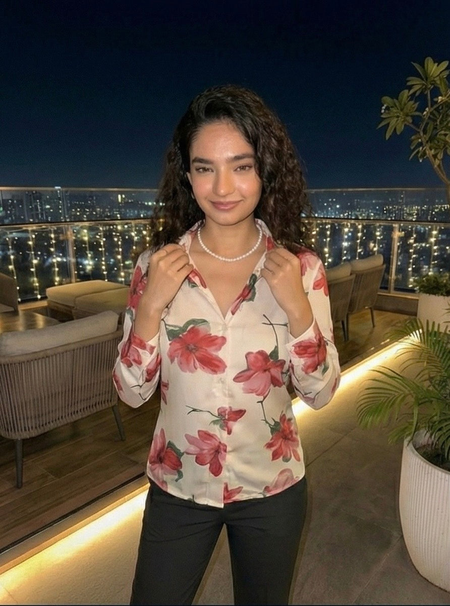 PRINTED FLORAL FULL LENGTH TOP